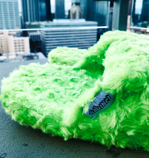 Fuzzy Slippers - Lime Green